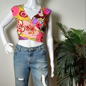 100% Cotton Wrapped Floral Top